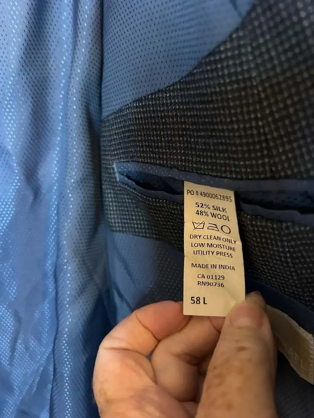 Michael Kors Big & Tall Blue Silk Wool Blend Two-Button Sport Coat Blazer Sz 58L